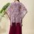 Women floral printed kaftan kurta with sharara