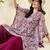 Women floral printed kaftan kurta with sharara
