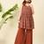 Women rust printed kurta with palazzos & dupatta