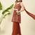 Women rust printed kurta with palazzos & dupatta