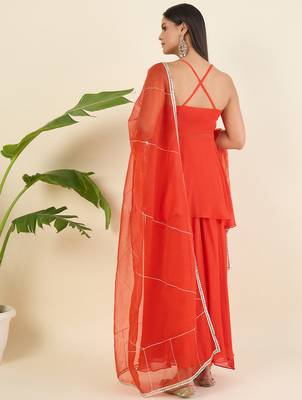 Women regular sequinned kurta with palazzos & with dupatta 2