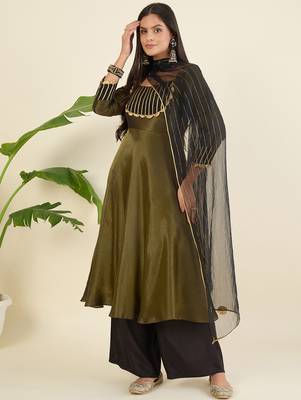 Women regular gotta patti kurta with palazzos & with dupatta 1