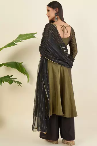 Women regular gotta patti kurta with palazzos & with dupatta