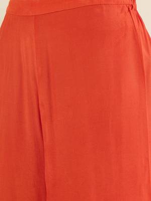 Women tiered gotta patti chanderi cotton kurta with palazzos & with dupatta 5
