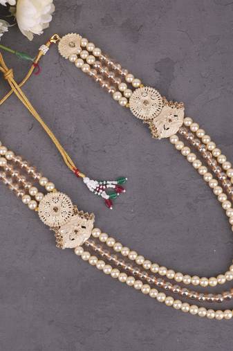 Gold pearl golden finish groom wedding mala