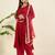 Women regular thread work kurta with palazzos & with dupatta