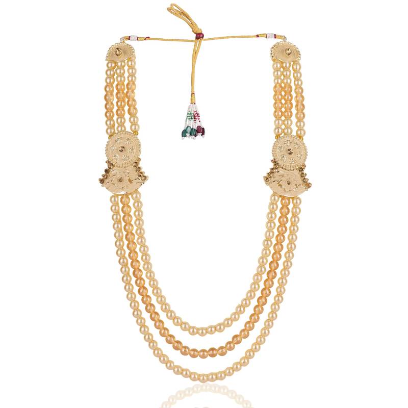 Gold pearl golden finish groom wedding mala