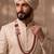 Maroon-white pearl gold plated groom sherwani mala