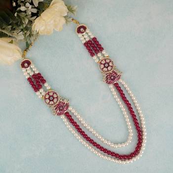 Rani-white pearl gold finish traditional groom mala 1