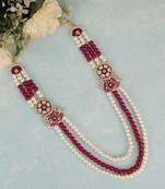 Rani-white pearl gold finish traditional groom mala