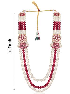 Rani-white pearl gold finish traditional groom mala 5