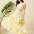 Women yellow floral print fit & flare midi dress
