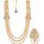 Gold pearl sherwani mala groom brooch - gold finish