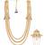 Gold pearl gold plated wedding groom mala with brooch