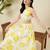 Women yellow floral print fit & flare midi dress