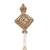Gold pearl sherwani mala with groom brooch - gold plating