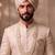White pearl golden plated sherwani mala with brooch