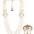 White pearl golden plated sherwani mala with brooch