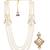 White pearl gold finish traditional wedding groom mala-brooch