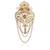 White pearl golden finish wedding groom sherwani mala brooch