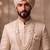 White pearl gold finish traditional groom mala with brooch
