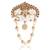 White pearl golden plated sherwani mala with brooch
