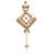 White pearl gold finish traditional wedding groom mala-brooch