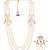 White pearl gold finish traditional groom mala with brooch