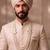 White pearl gold plated sherwani groom mala brooch