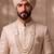 White pearl golden plated wedding mala with groom brooch