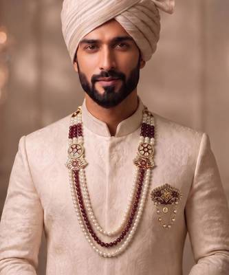 Multy pearl gold plated traditional groom mala 1