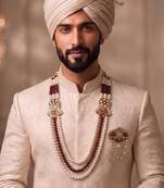 Multy pearl gold plated traditional groom mala