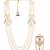 White pearl gold plated sherwani groom mala brooch