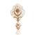 White pearl golden plated wedding mala with groom brooch