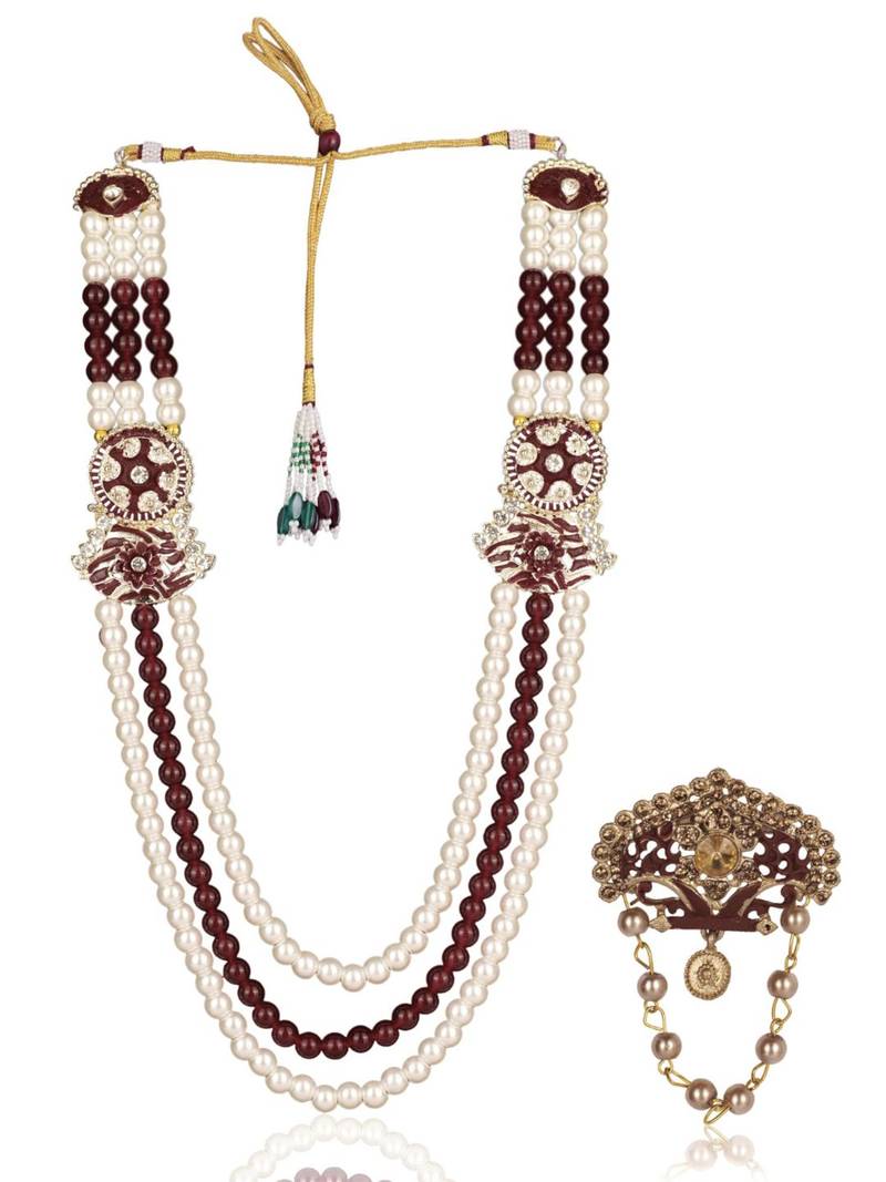 Multy pearl gold plated traditional groom mala