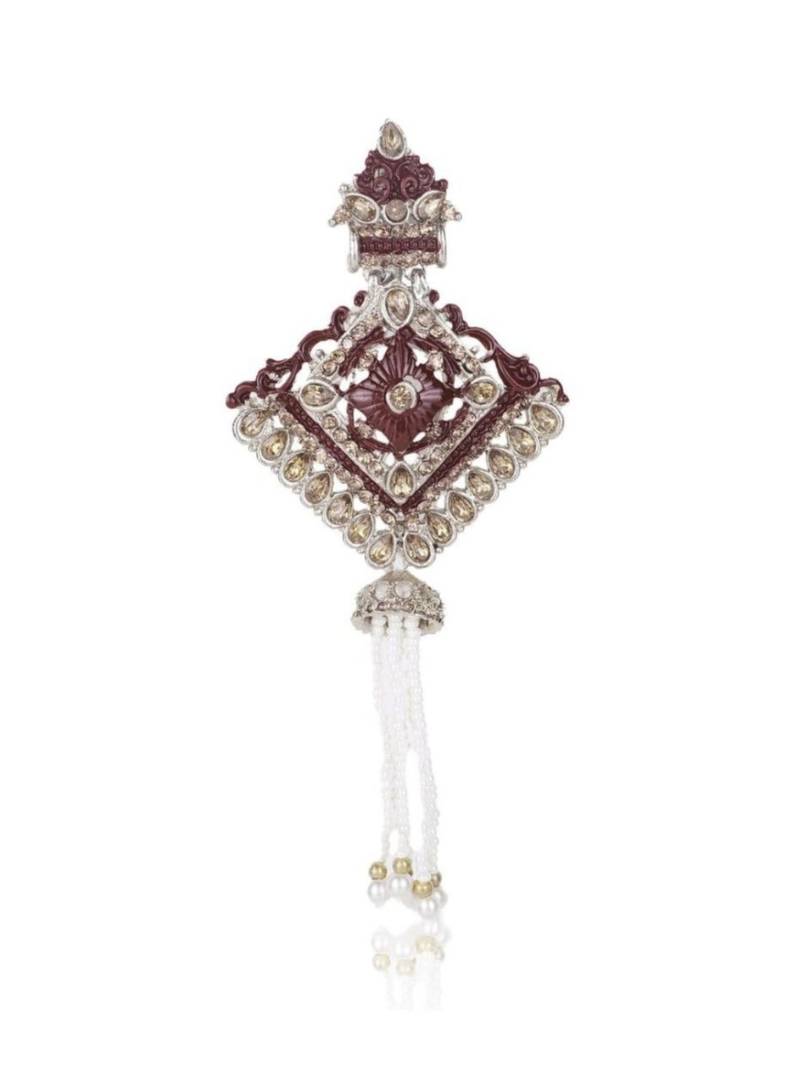 Multy pearl gold finish groom sherwani mala brooch