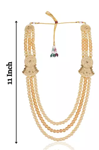 Gold wedding mala - brooch gold plated for men