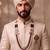 Multi pearl gold plated groom sherwani mala with brooch