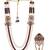Maroon-white pearl gold plated wedding groom mala with brooch