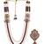 Multi pearl gold plated groom sherwani mala with brooch