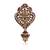 Multi pearl gold plated groom sherwani mala with brooch