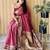 maroon paithani silk blend zari weaving saree with blouse