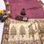 maroon paithani silk blend zari weaving saree with blouse
