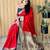 red paithani silk blend zari weaving saree with blouse