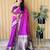 violet paithani silk blend zari weaving saree with blouse