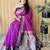 violet paithani silk blend zari weaving saree with blouse