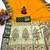 yellow paithani silk blend zari weaving saree with blouse