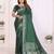 green satin bandhej printed saree with blouse