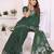 green satin bandhej printed saree with blouse