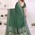 green satin bandhej printed saree with blouse